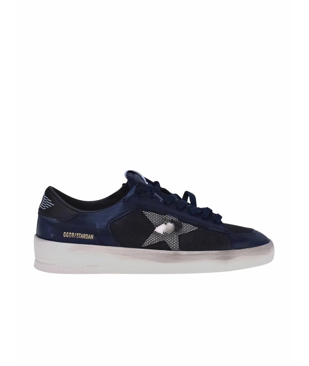 GOLDEN GOOSE DELUXE BRAND Синие кожаные низкие кроссовки / кеды, фото 1