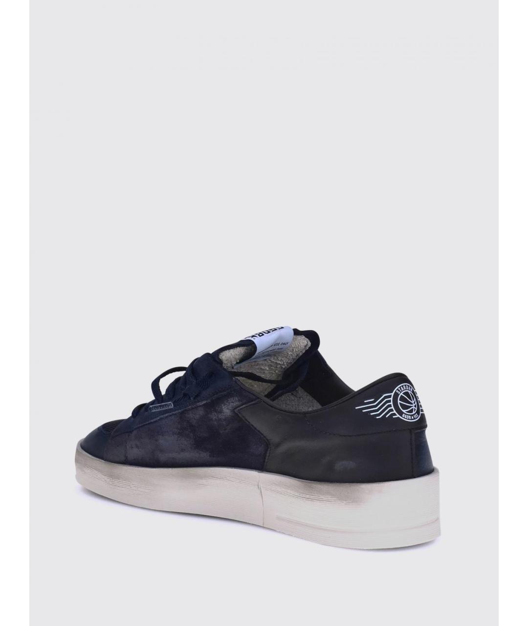 GOLDEN GOOSE DELUXE BRAND Синие кожаные низкие кроссовки / кеды, фото 3