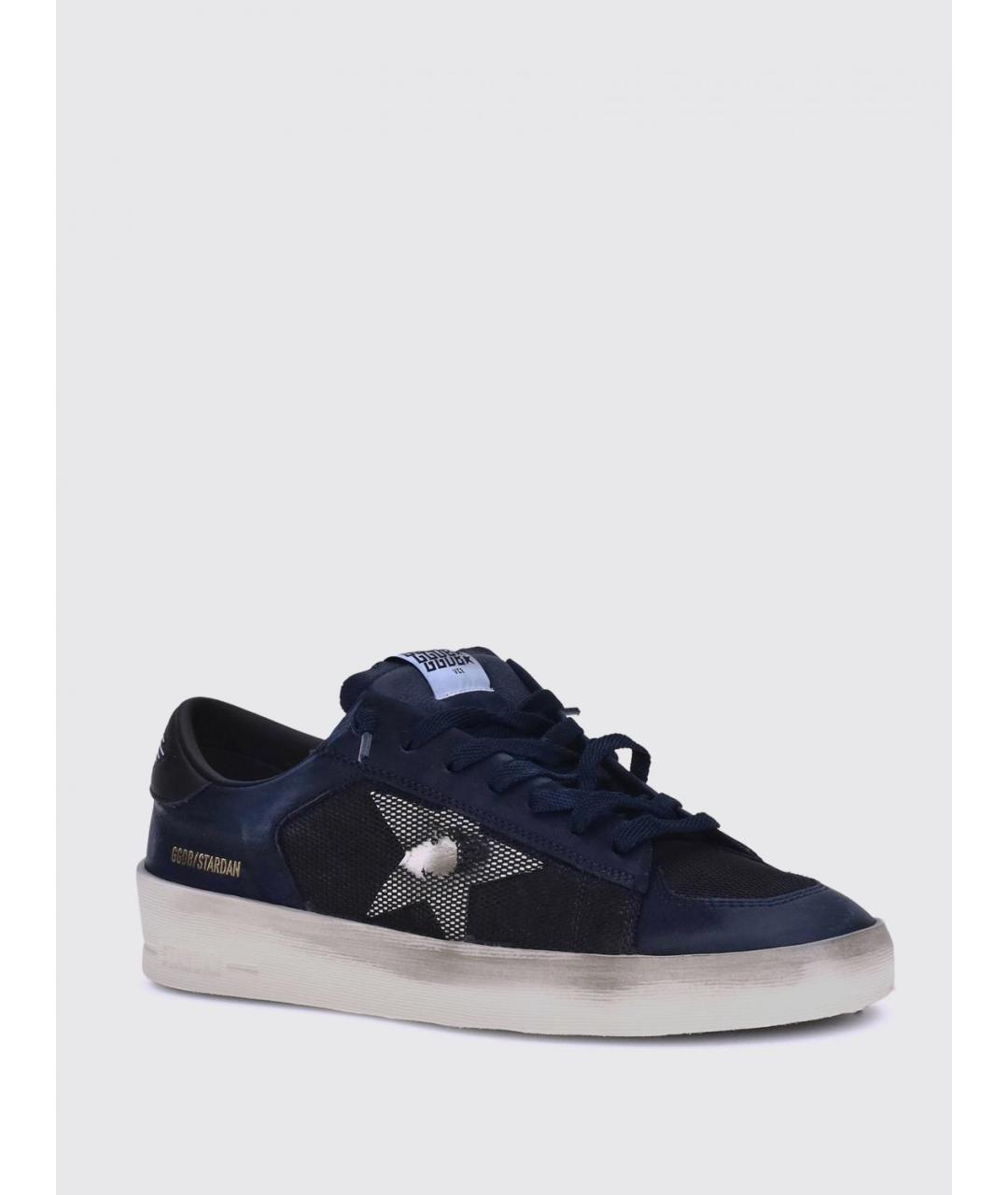 GOLDEN GOOSE DELUXE BRAND Синие кожаные низкие кроссовки / кеды, фото 2