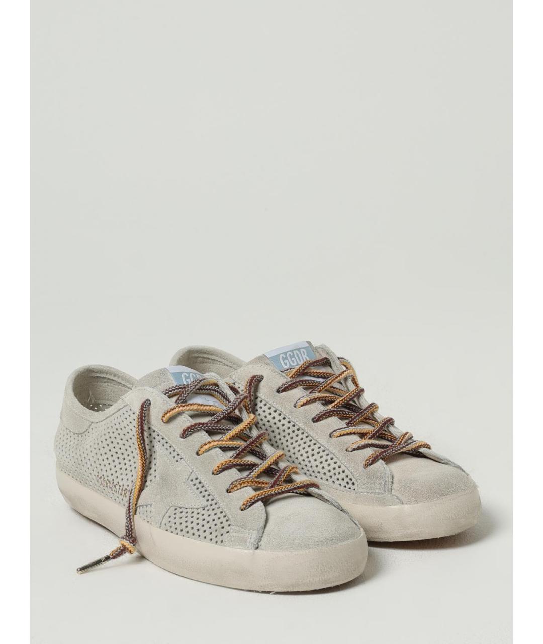 GOLDEN GOOSE DELUXE BRAND Серые кожаные низкие кроссовки / кеды, фото 2