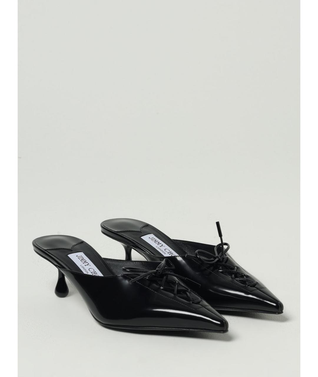 JIMMY CHOO Черные кожаные мюли, фото 2