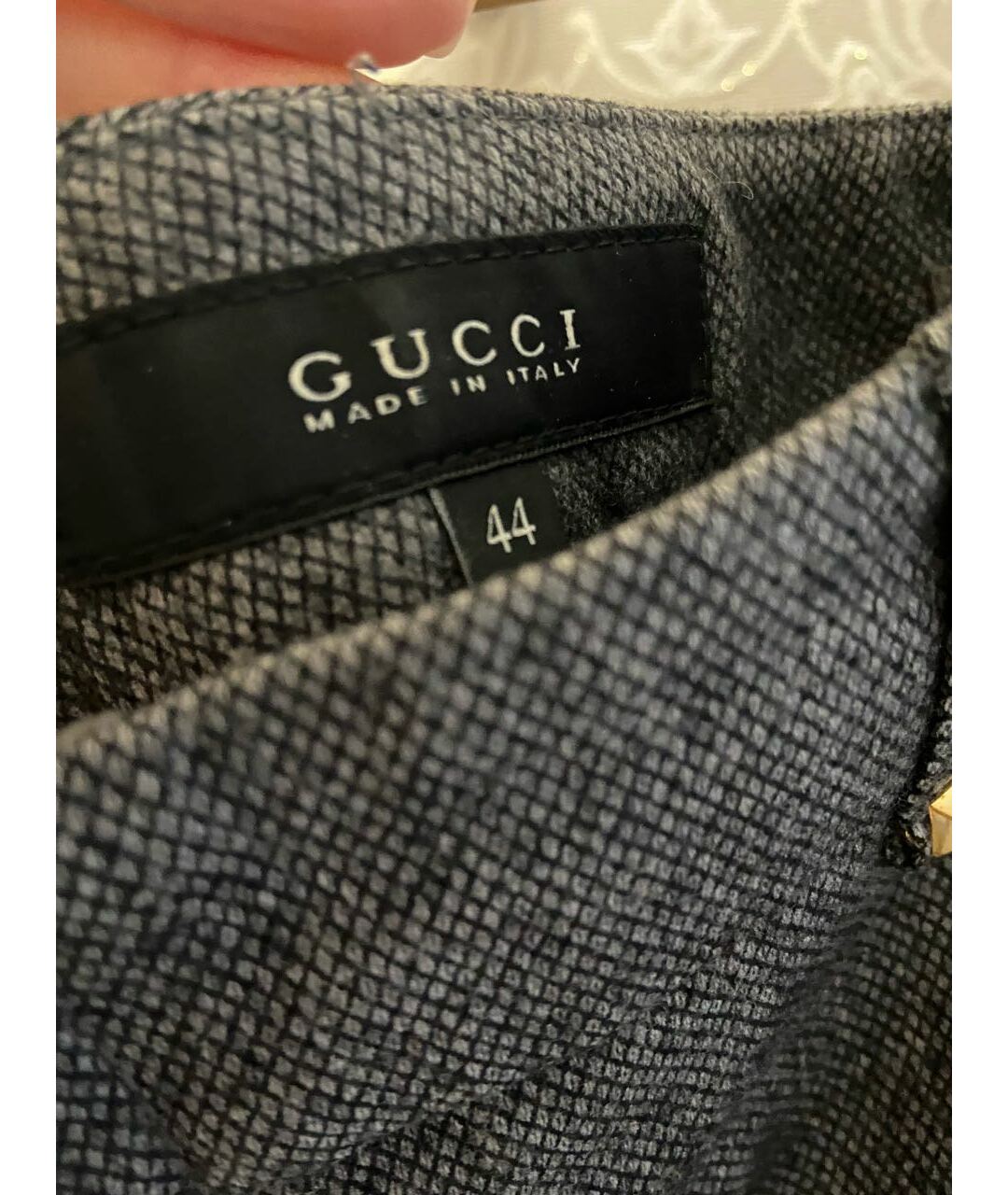 GUCCI Серые шерстяные прямые брюки, фото 3