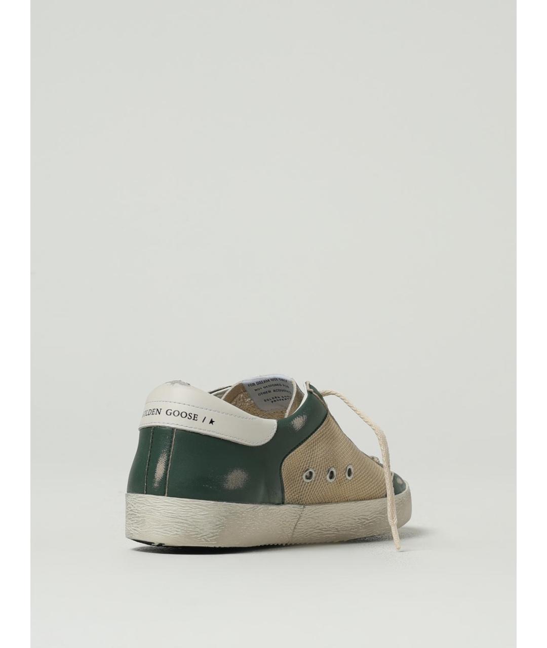 GOLDEN GOOSE DELUXE BRAND Зеленые кожаные низкие кроссовки / кеды, фото 3