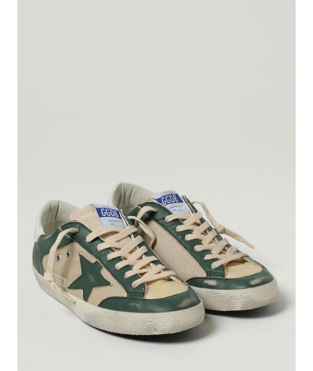 GOLDEN GOOSE DELUXE BRAND Зеленые кожаные низкие кроссовки / кеды, фото 2