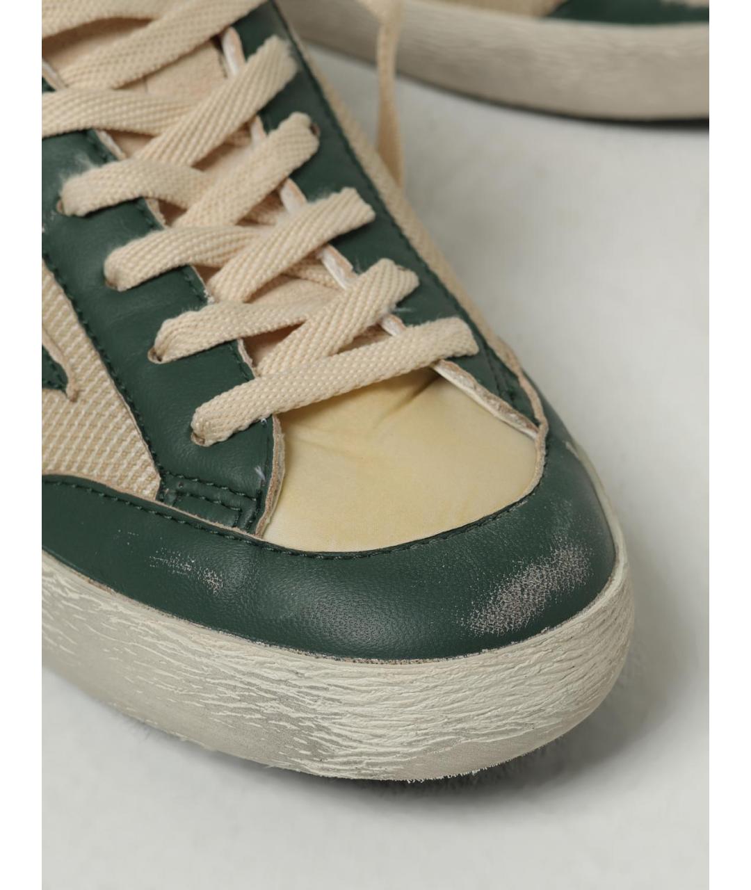 GOLDEN GOOSE DELUXE BRAND Зеленые кожаные низкие кроссовки / кеды, фото 4