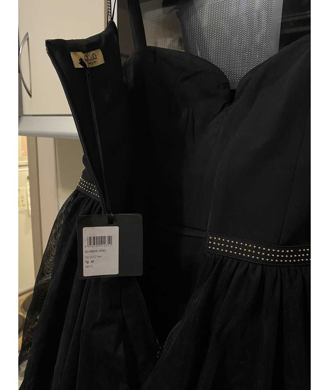 LIU JO Черное полиэстеровое вечернее платье, фото 6