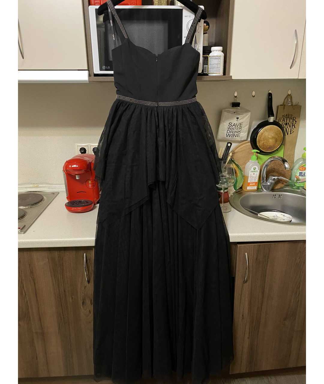 LIU JO Черное полиэстеровое вечернее платье, фото 2