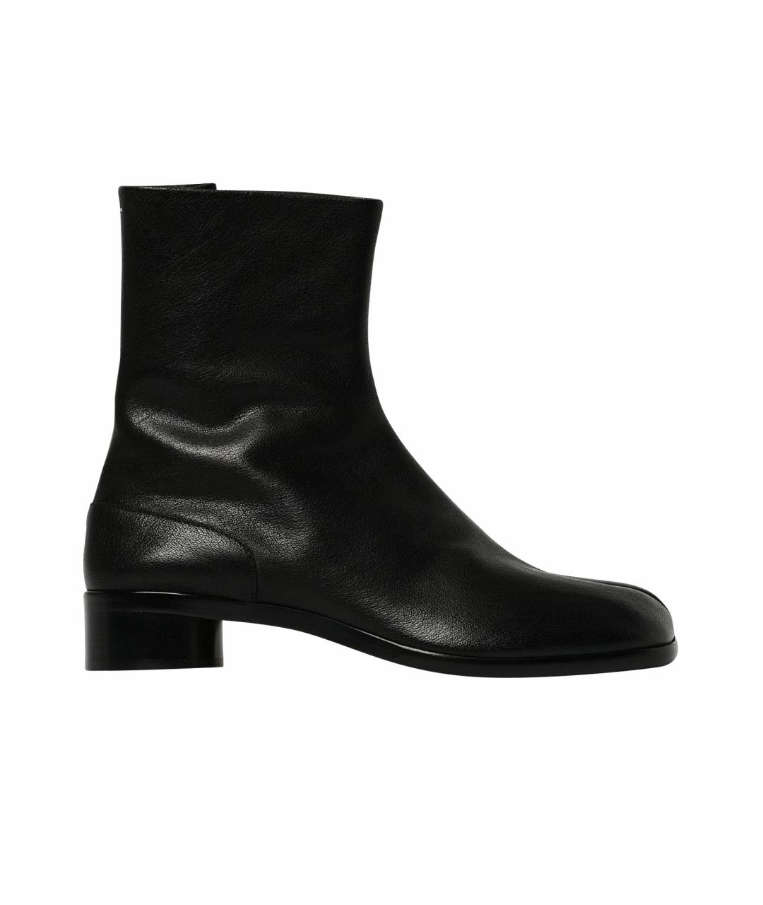 MAISON MARGIELA Черные кожаные высокие ботинки, фото 1