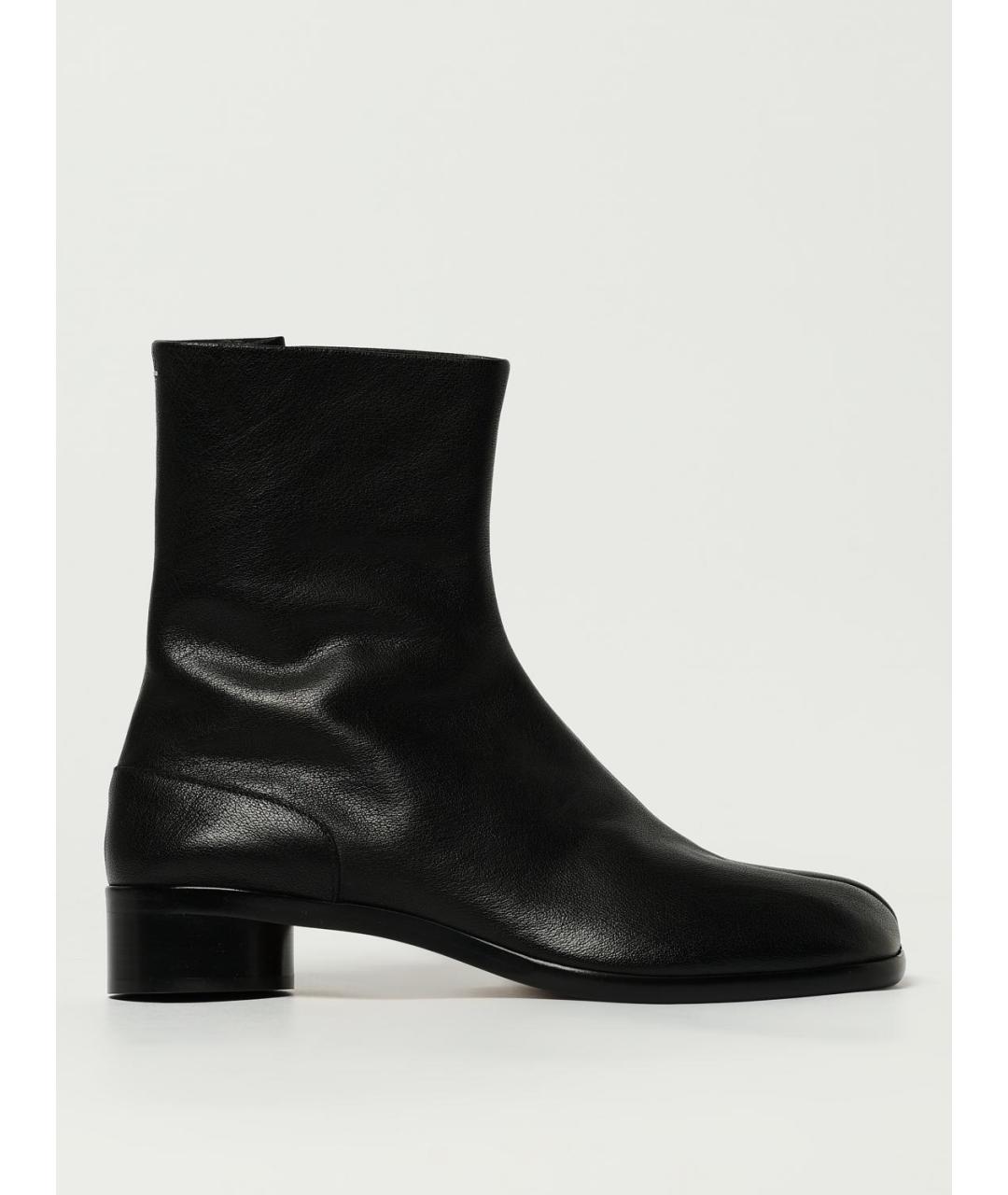 MAISON MARGIELA Черные кожаные высокие ботинки, фото 5