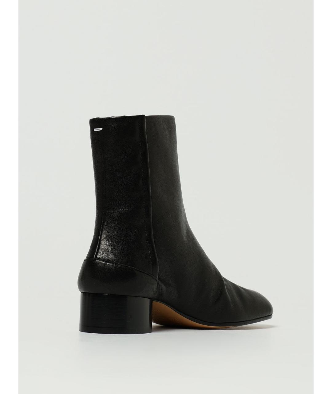 MAISON MARGIELA Черные кожаные ботильоны, фото 3