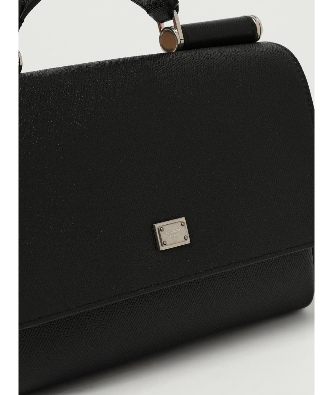 DOLCE&GABBANA Черная кожаная сумка на плечо, фото 4