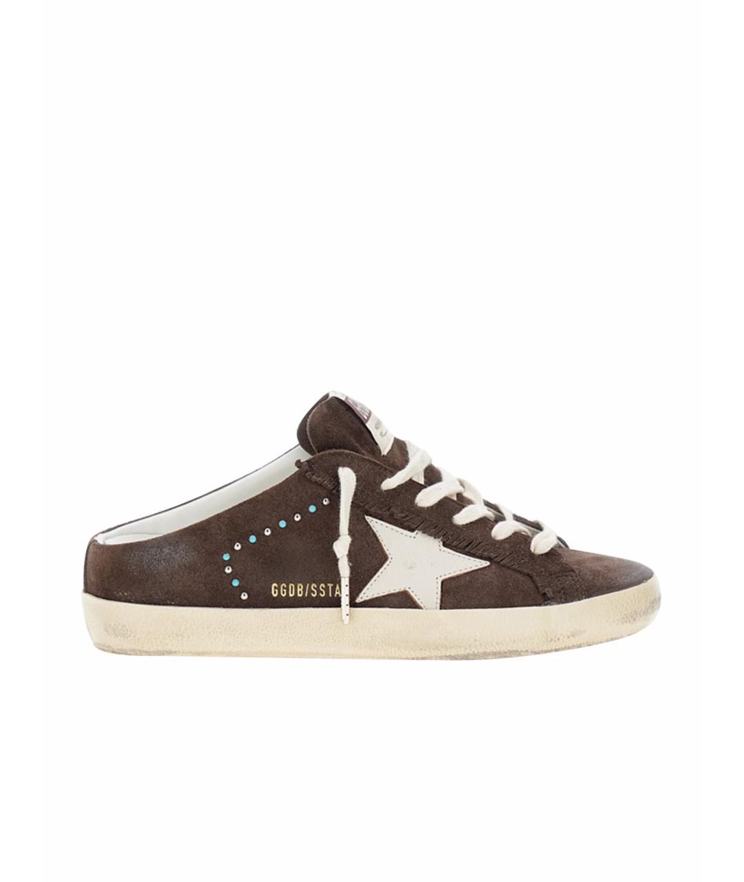 GOLDEN GOOSE DELUXE BRAND Коричневые кожаные кеды, фото 1