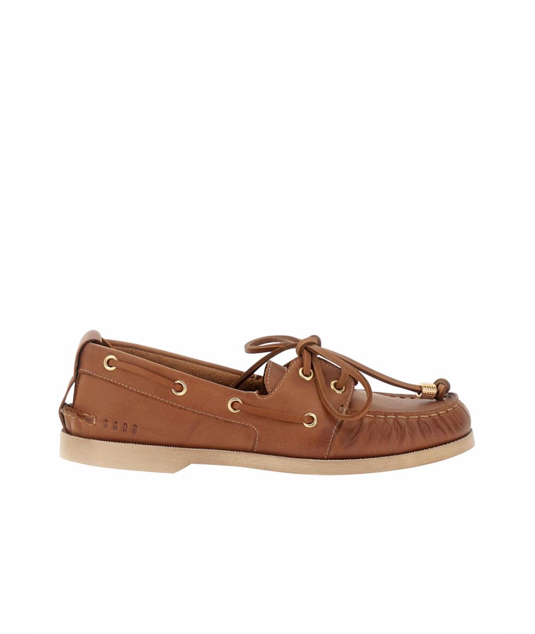 GOLDEN GOOSE DELUXE BRAND Коричневые кожаные лоферы, фото 1