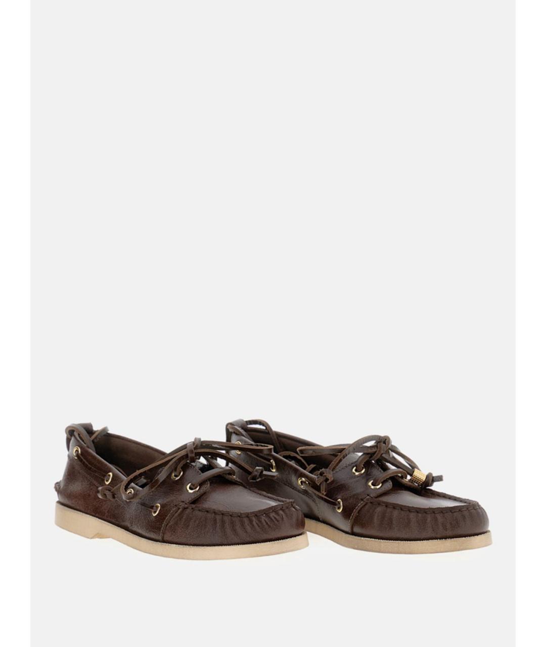 GOLDEN GOOSE DELUXE BRAND Коричневые кожаные лоферы, фото 2