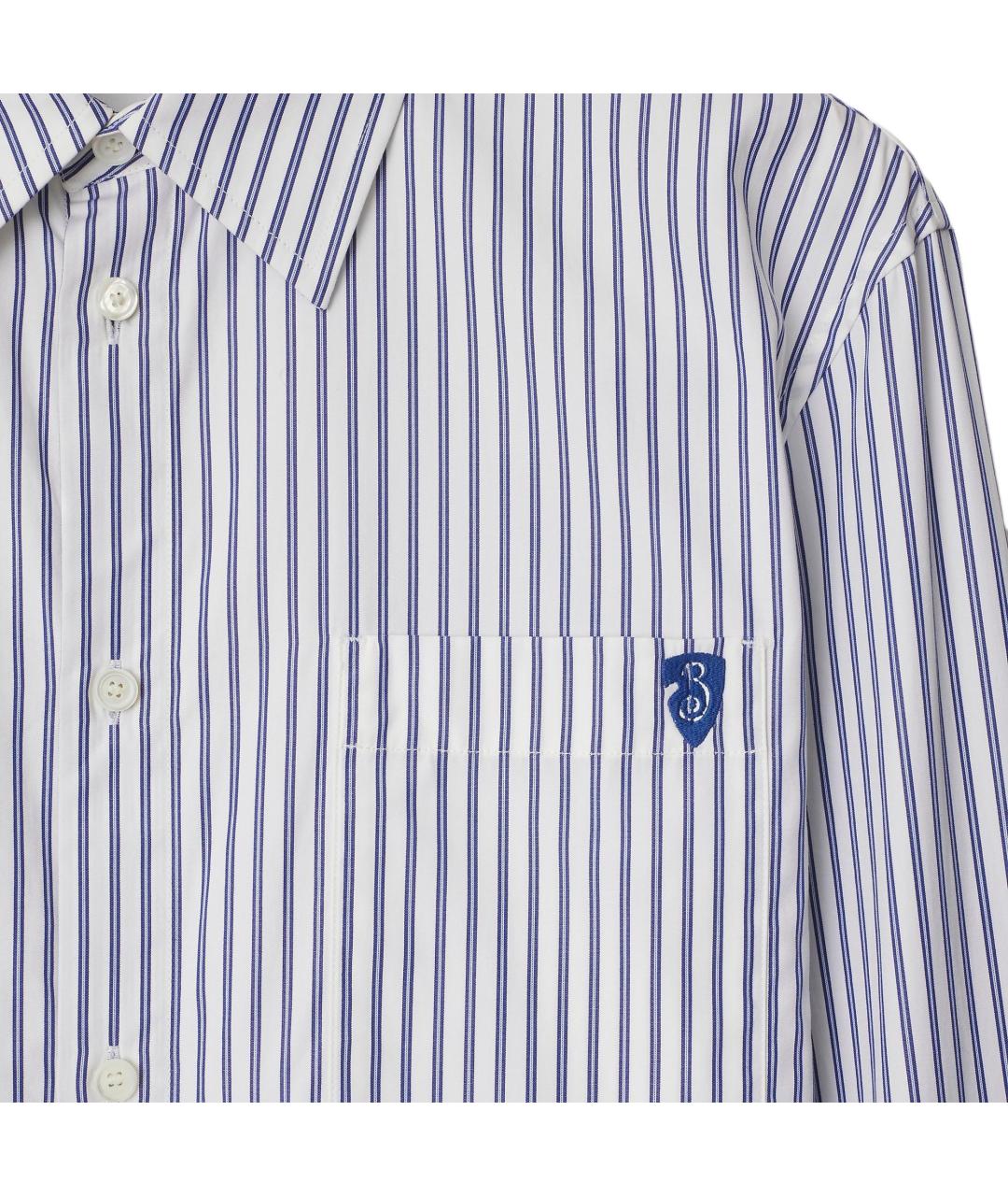 BURBERRY Синяя хлопковая кэжуал рубашка, фото 5