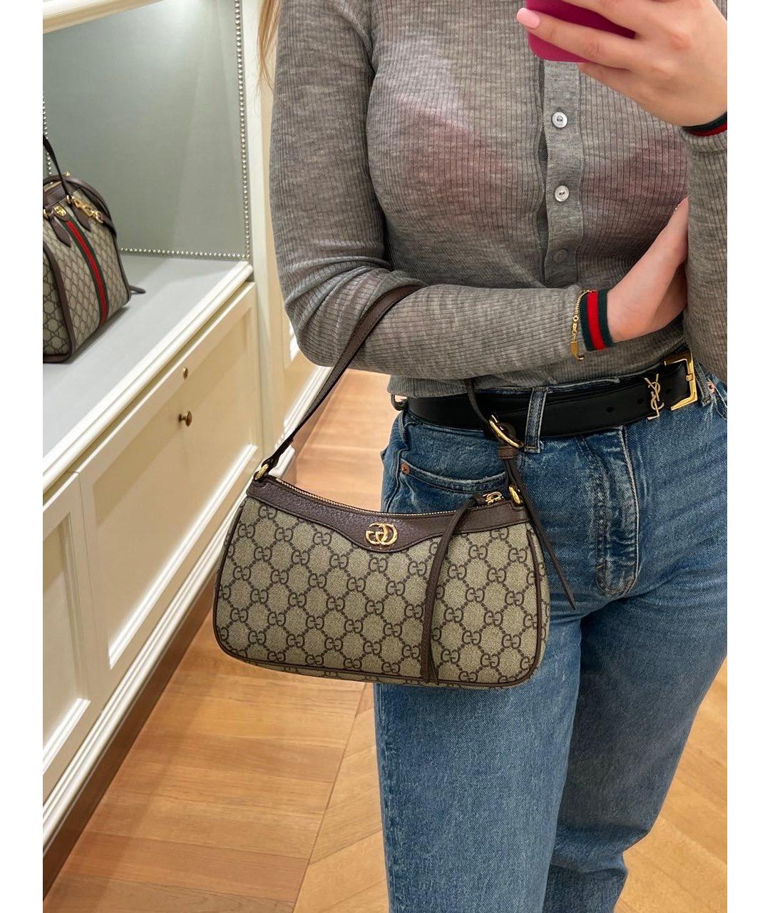 GUCCI Коричневая сумка с короткими ручками, фото 2