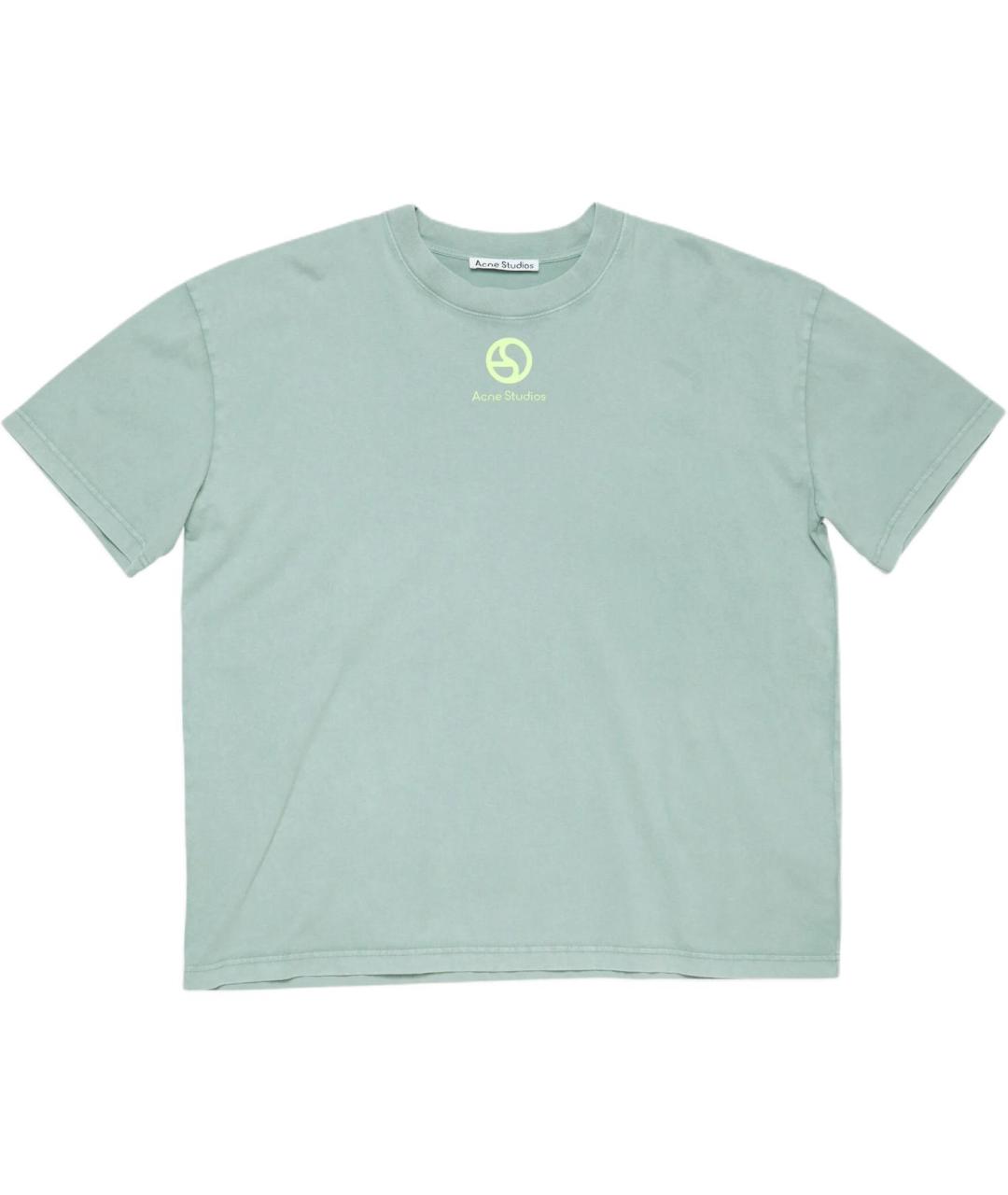 ACNE STUDIOS Салатовая хлопковая футболка, фото 1