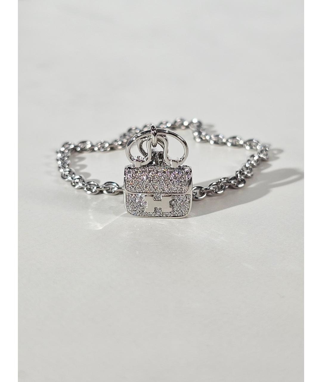 HERMES Серебрянный браслет из белого золота, фото 2