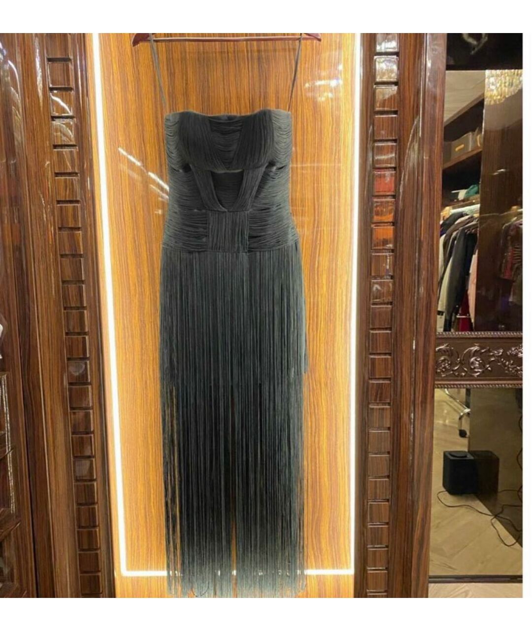 JOVANI Черное велюровое коктейльное платье, фото 2