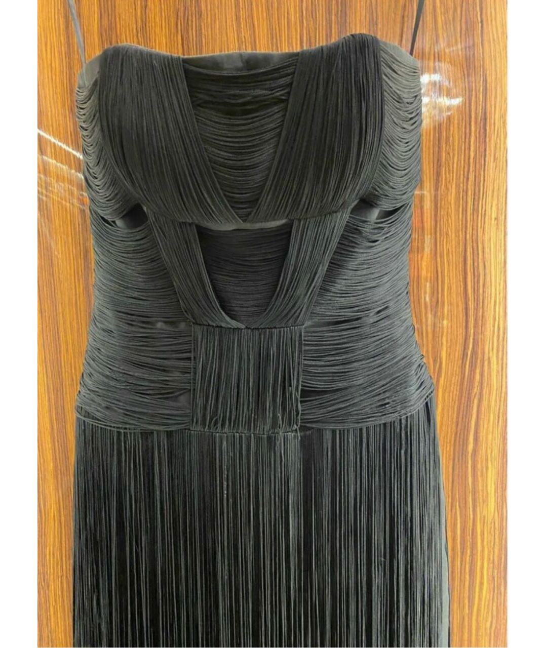 JOVANI Черное велюровое коктейльное платье, фото 3