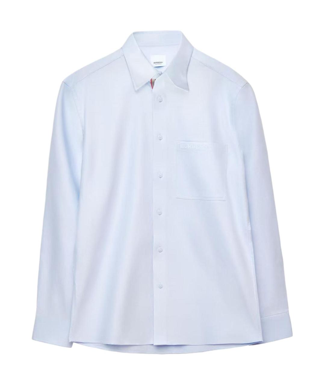 BURBERRY Голубая хлопковая классическая рубашка, фото 1