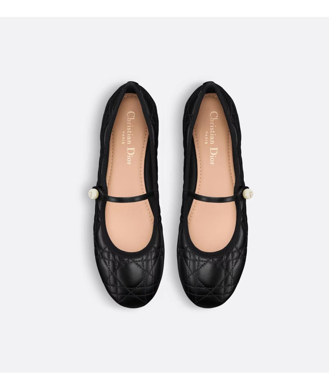 CHRISTIAN DIOR Черные кожаные балетки, фото 2