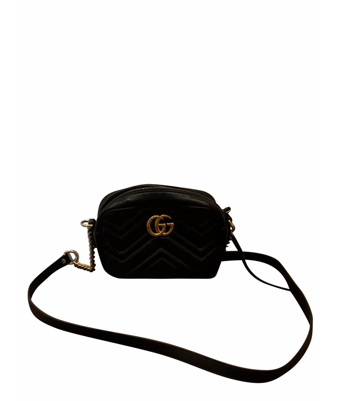 GUCCI Черная кожаная сумка через плечо, фото 1