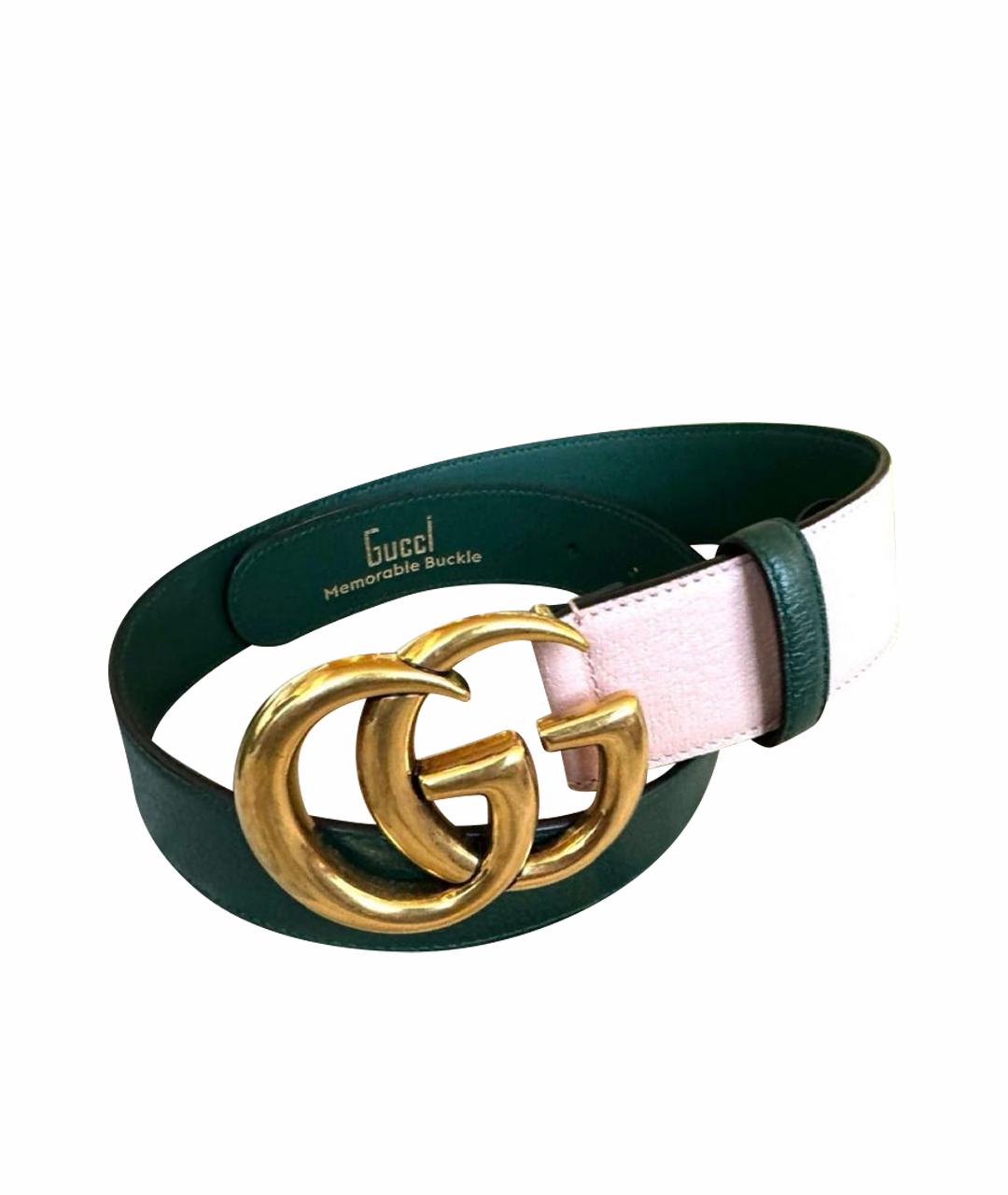 GUCCI Зеленый кожаный ремень, фото 1