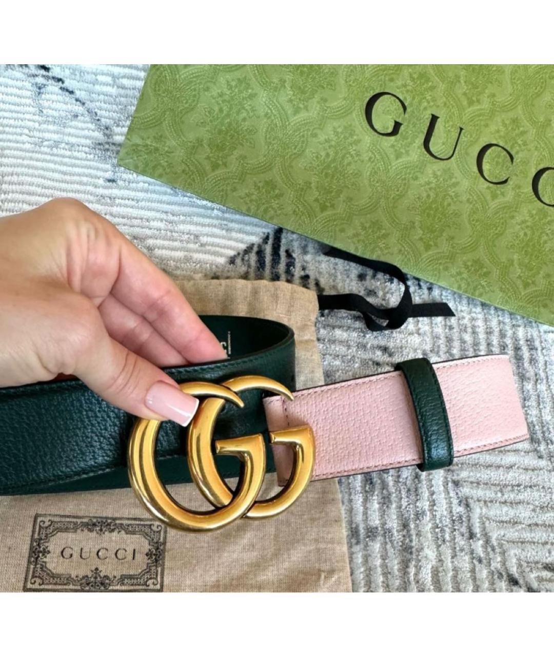 GUCCI Зеленый кожаный ремень, фото 3