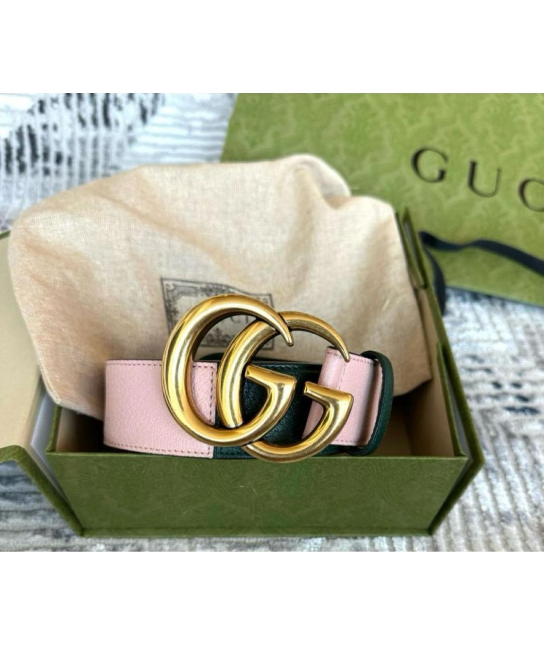 GUCCI Зеленый кожаный ремень, фото 5