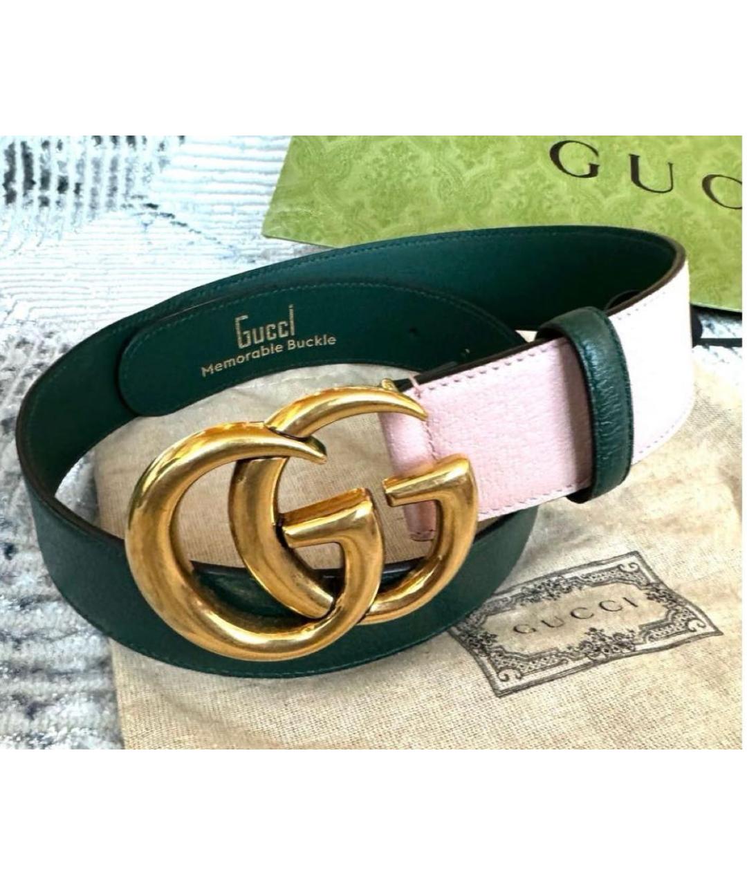 GUCCI Зеленый кожаный ремень, фото 9