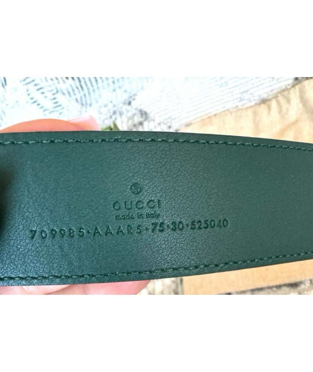 GUCCI Зеленый кожаный ремень, фото 4