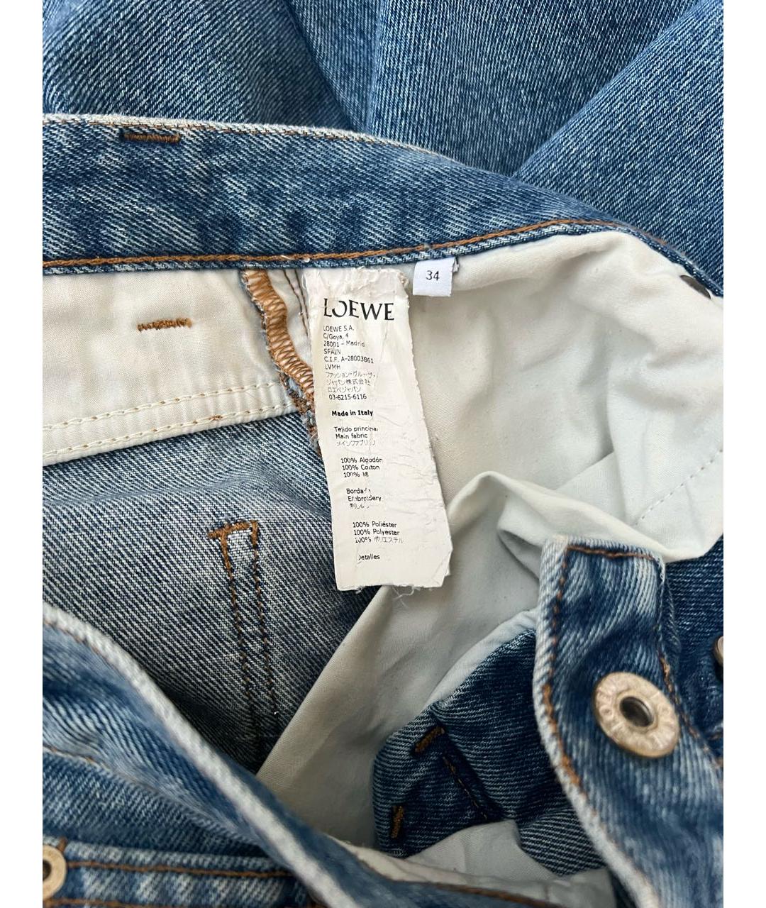 LOEWE Синие хлопковые джинсы слим, фото 7