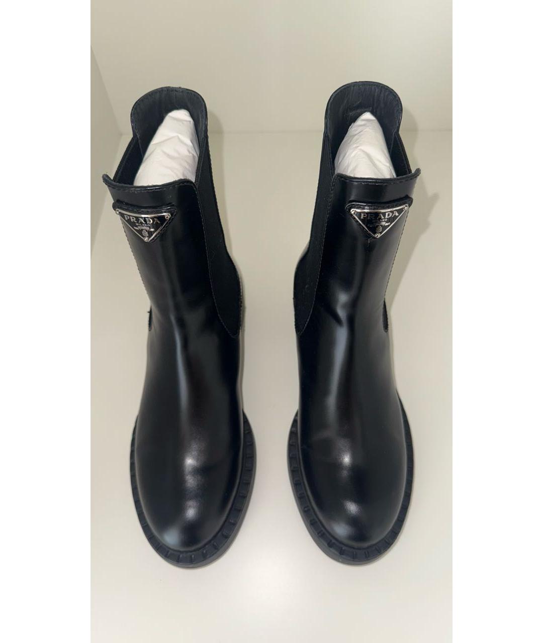 PRADA Черные кожаные ботинки, фото 2