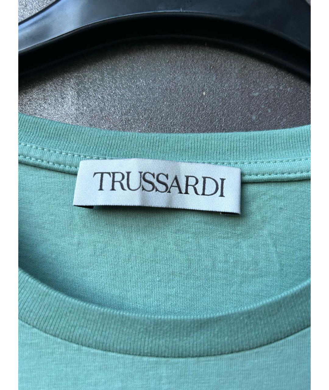 TRUSSARDI Зеленая хлопковая футболка, фото 2