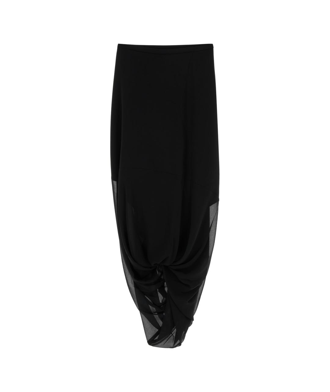 MM6 MAISON MARGIELA Черная полиэстеровая юбка миди, фото 1