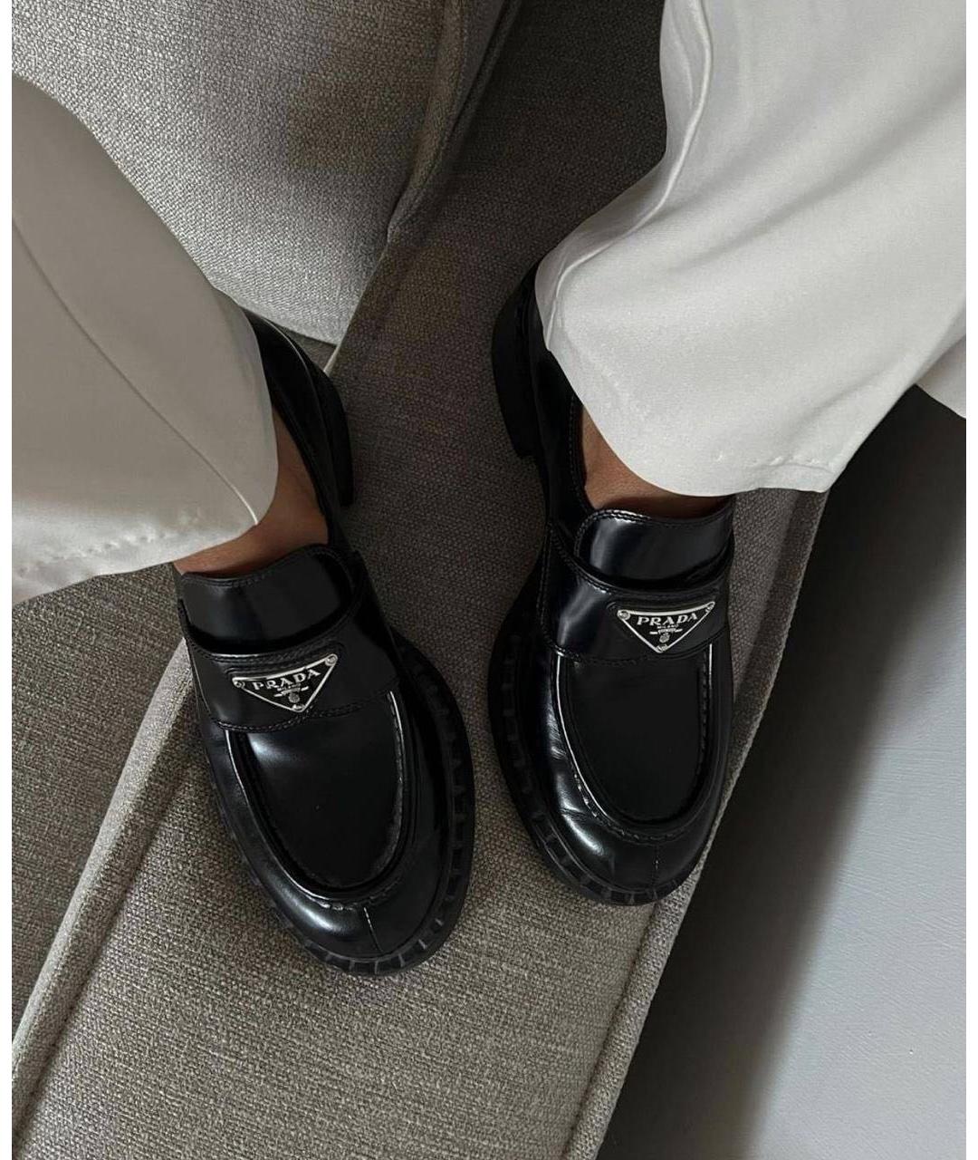 PRADA Хаки кожаные лоферы, фото 3