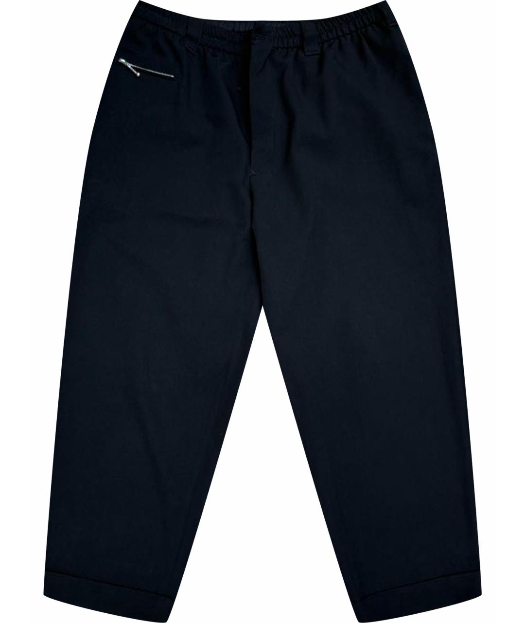 YOHJI YAMAMOTO Черные шерстяные повседневные брюки, фото 1