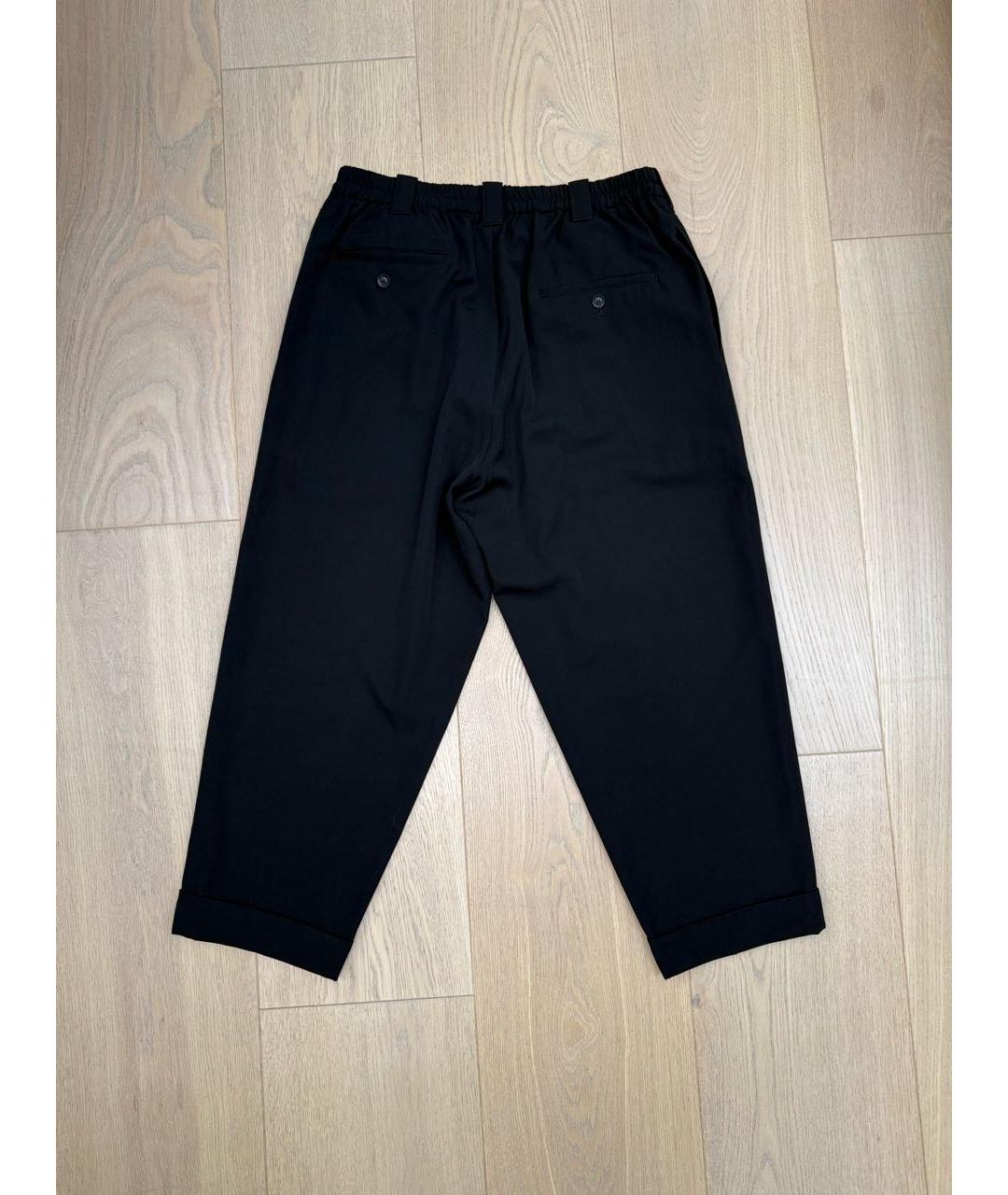 YOHJI YAMAMOTO Черные шерстяные повседневные брюки, фото 2