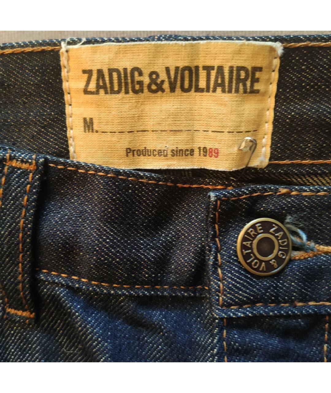 ZADIG & VOLTAIRE Темно-синие хлопковые прямые джинсы, фото 5