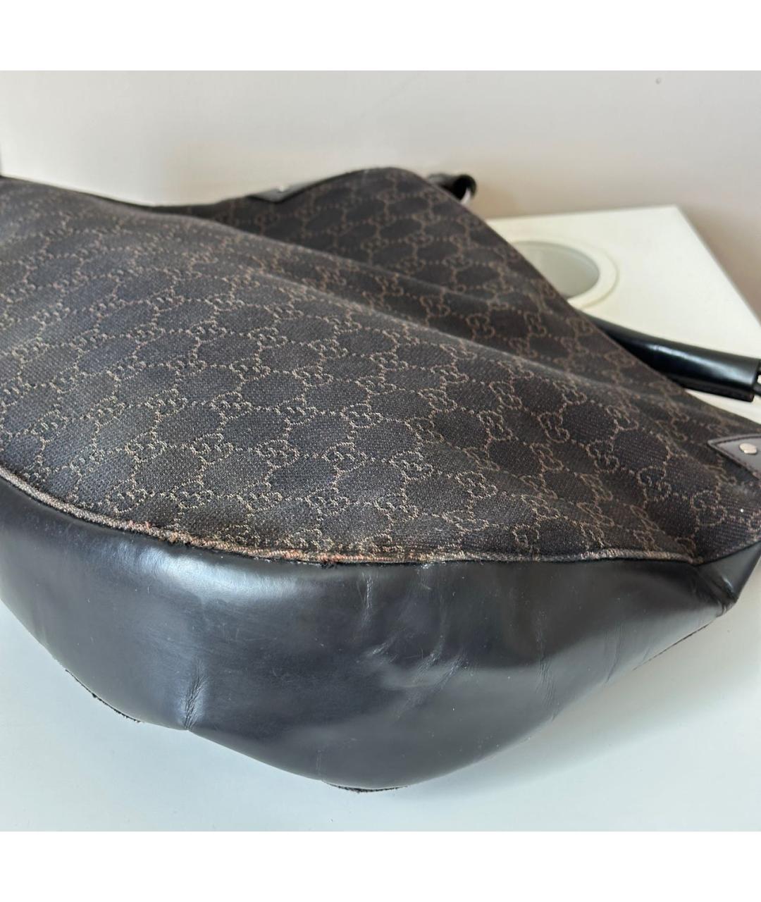 GUCCI Черная кожаная сумка тоут, фото 7