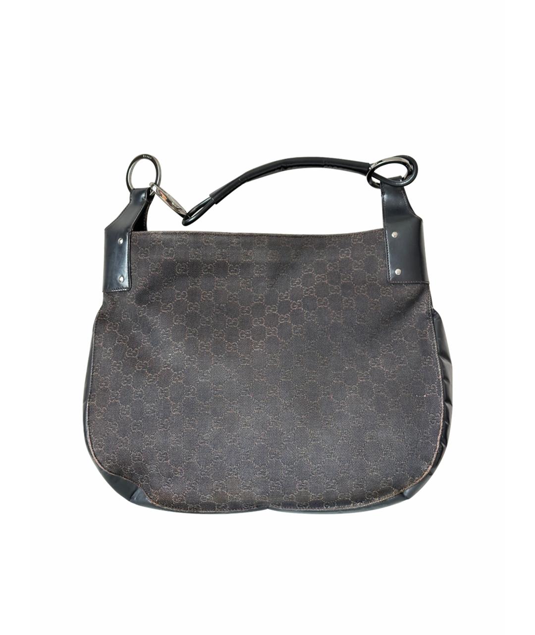GUCCI Черная кожаная сумка тоут, фото 1