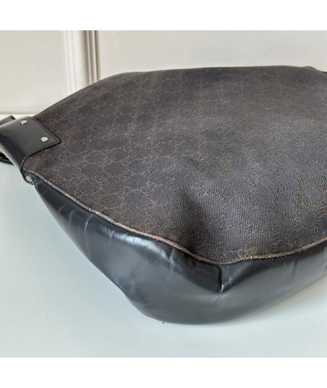 GUCCI Черная кожаная сумка тоут, фото 8
