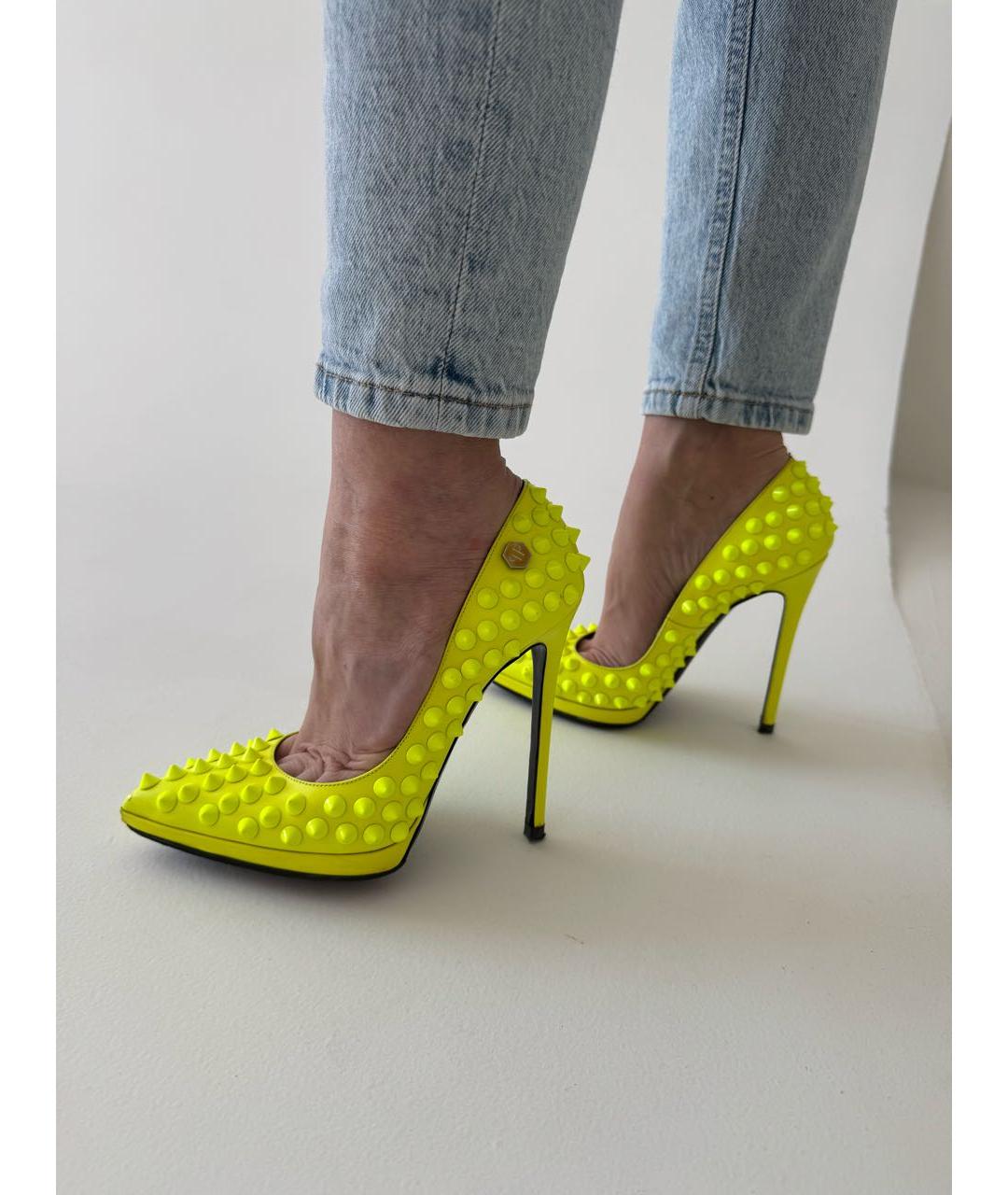 PHILIPP PLEIN Желтые туфли из лакированной кожи, фото 2