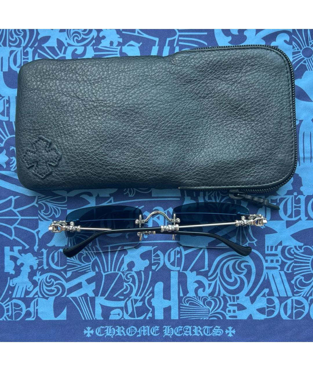 CHROME HEARTS Черные металлические солнцезащитные очки, фото 8