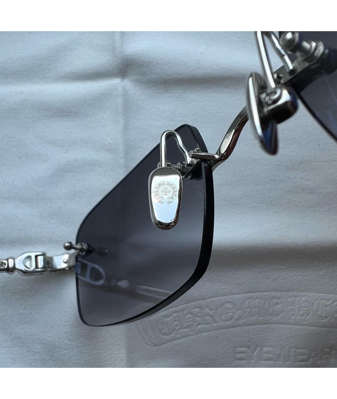 CHROME HEARTS Черные металлические солнцезащитные очки, фото 7