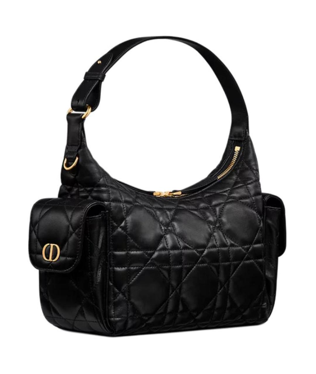 CHRISTIAN DIOR Черная кожаная сумка с короткими ручками, фото 3