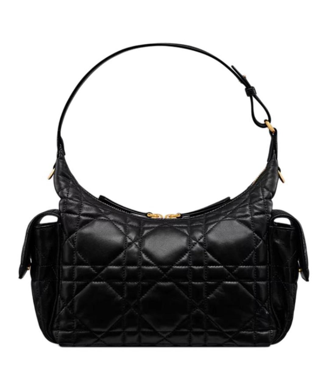 CHRISTIAN DIOR Черная кожаная сумка с короткими ручками, фото 4