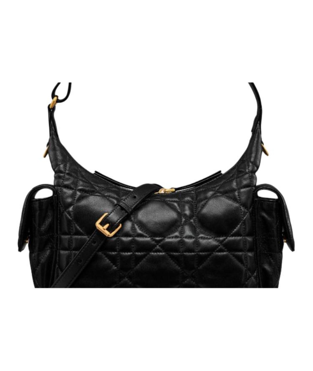 CHRISTIAN DIOR Черная кожаная сумка с короткими ручками, фото 6