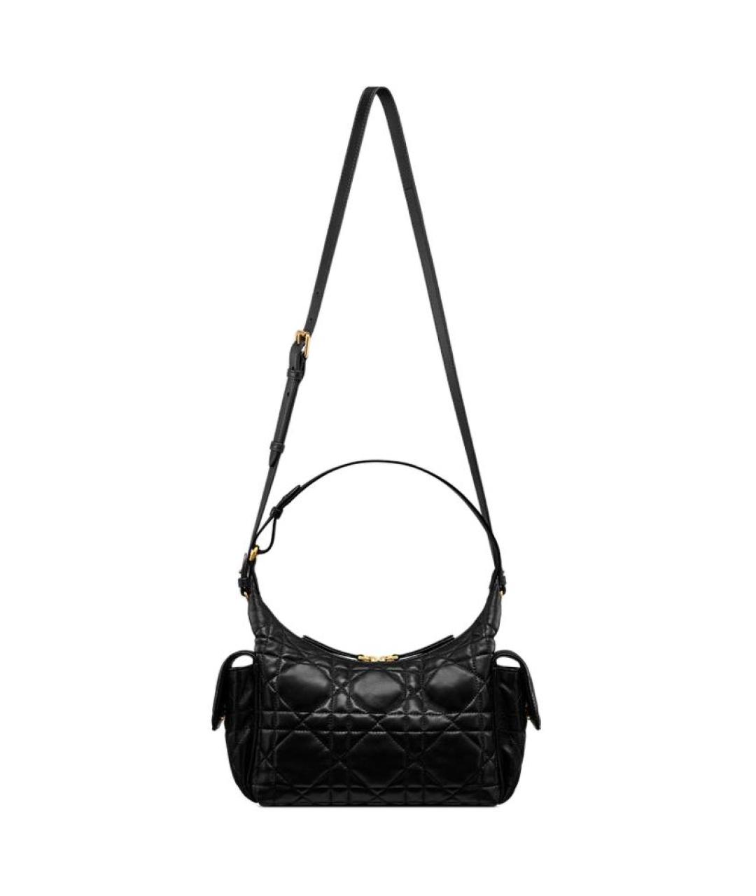 CHRISTIAN DIOR Черная кожаная сумка с короткими ручками, фото 2